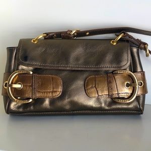 FRANCO SARTO shoulder bag in bronze metallic gold accents